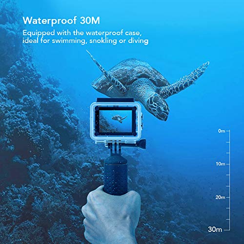 Victure Action Camera WiFi 1080P Full HD 12MP Underwater Cam 2 Inch LCD 170 Degree Wide-Angle 30M Waterproof Sports Camera with 2 Rechargeable 1050mAh Batteries