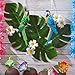 Blue Panda 60-Pack Tropical Artificial Palm Leaves for Party Decorations and Crafts