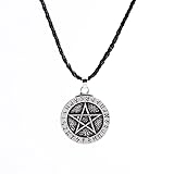Large Rune Nordic Viking Pentagram Pendant Jewelry