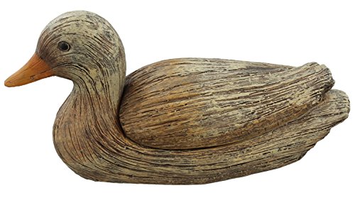 Decorative Resin Duck Decoy Figure / Trinket Box - Carved Wood Look