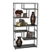 Household Essentials 8090-1 Tall Open Bookcase | Geometric Storage Shelves | Faux Slate Concrete