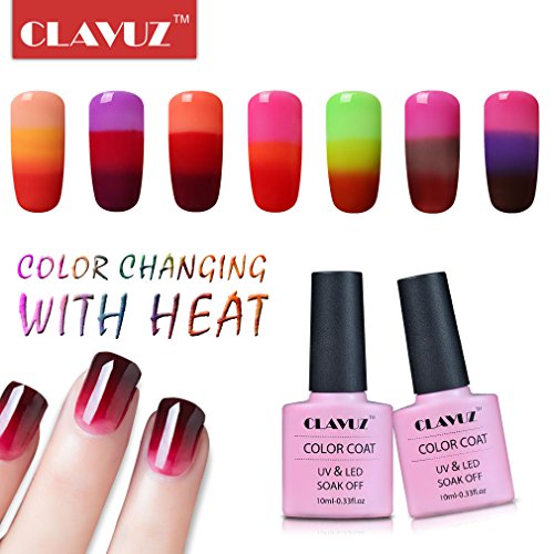 Gel Nail Polish,CLAVUZ Soak Off Color Changing Nail Lacquer Nail Art Manicure 10ML - Thumbnail 3