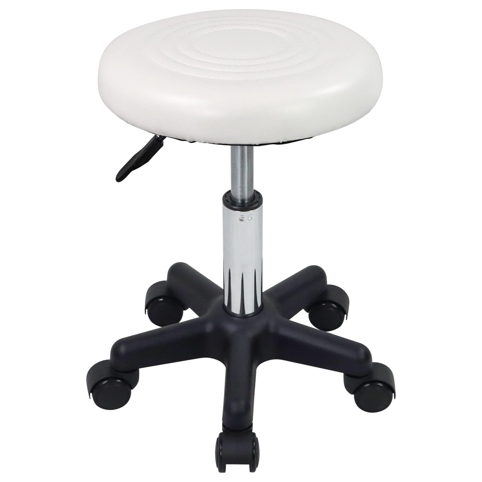 Photo 1 of ***(PARTS ONLY -SELLING AS IS)*** FURWOO Round Swivel Stool PU Leather Rolling Stool Height Adjustable for Spa Salon Massage White