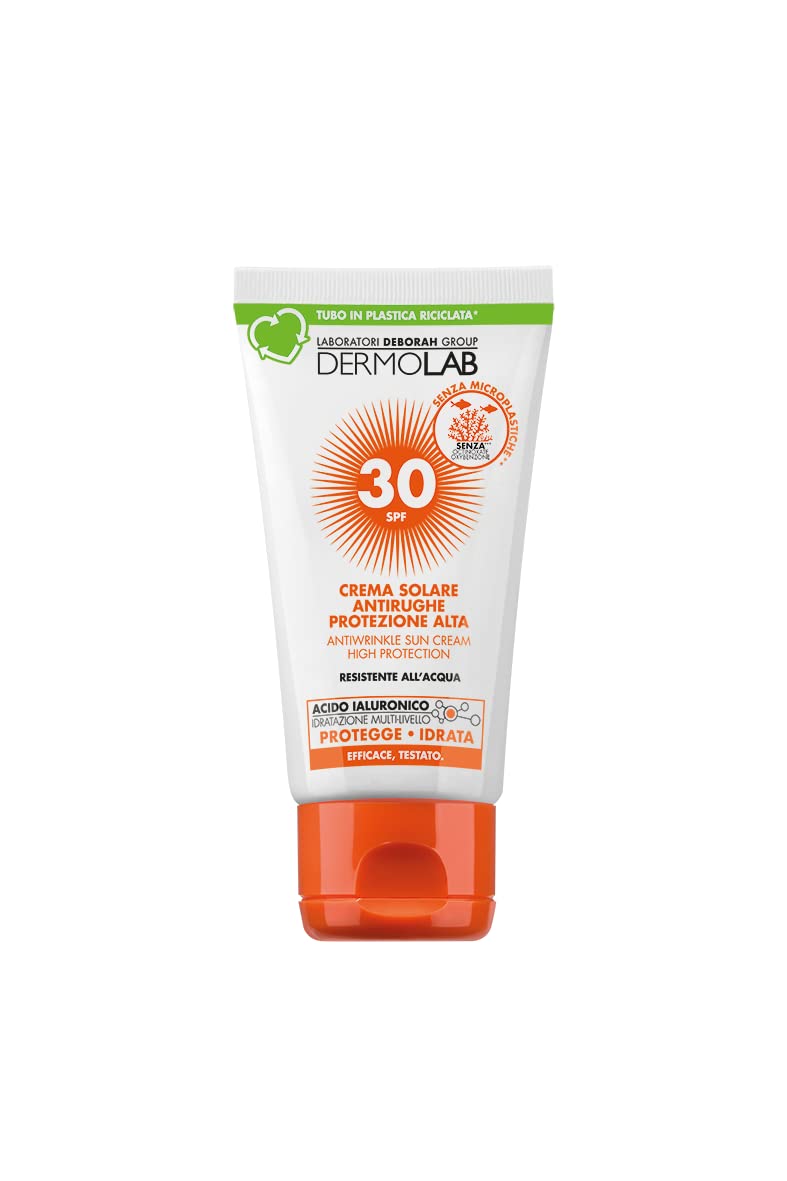 Dermolab - Anti Wrinkle Sun Cream, Face and Neck, High Protection, SPF 30, Water Resistant, 50ml