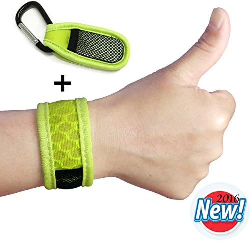Moonsant-Mosquito Repellent Bracelet+Free Clip+4 Refills,Ideal Pest Control for Camping Hiking Fishing Hunting, 100% Natural Oil Safe and Lightweight for Adults &amp; Kids,Breathable Fabric (Green)