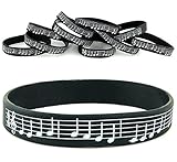MUSIC SILICONE BRACELETS, BULK 10-PACK - Beethoven's 9th Symphony Music Silicone Rubber Bracelet Wristbands - Music Gifts Party Favors Supplies Choir Orchestra Musician Music Gifts