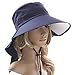 Ls Lady Womens Summer Flap Cover Cap Cotton Anti-UV UPF 50+ Sun Shade Hat with Bow. Adjustable Hat (One Size,0 Blue)