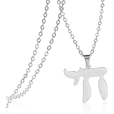 VASSAGO Jewish Star Necklace Stainless Steel Chai Pendant Am Yisrael Hebrew Amulet Jewelry Gift for Women Men