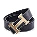 Men Belt Business Casual H Buckle Leather Belt with Pin Buckle