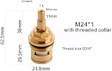 FiTspi 2Pcs 3/4 Inch Bath Tap Cartridges Quarter Turn Replacement view 6