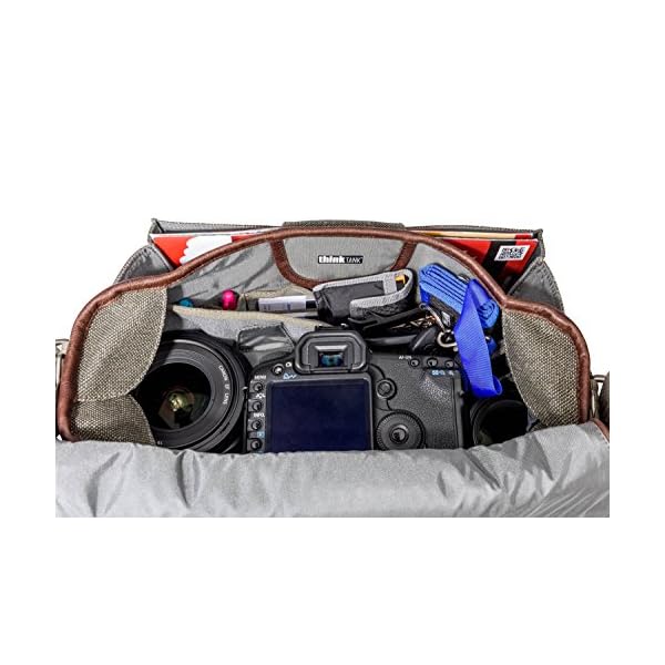 ThinkTank Retrospective 7 Leather/Pinestone Fototasche aus Leder und Canvas (Kameratasche, Schultertasche) für 1 DSLR… – Bild 4