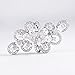 GULICX Silver Color Ribbon Luxury Cubic Zirconia Crystal Tear Drop Cluster Brooch Pin Clear White