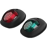 Sebnux Boat Navigation Light LED Marine Navigation Bow Light (Black) | IP67 Waterproof Port, Starboard, 500K LED 2NM visvible Ideal for Pontoon, Bass, Jon, Side Mount, Marine Use