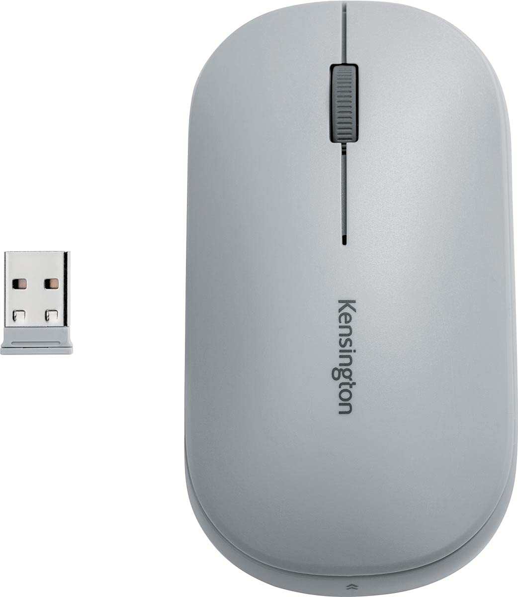 Kensington Wireless Mouse - SureTrack Dual Wireless Ambidextrous Mouse, Slim Mouse for Laptop, Desktop or Home Office, Works with Chrome, Mac, Windows and Android - Grey (K75351WW)