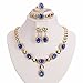 Moochi Gold Plated Zircon Stones Embedded Brass Necklace Earrings Jewelry Set