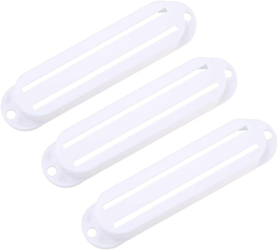 Musiclily Hot Rails Single Coil Sized Humbucker Pickup Covers Set for Strat Style Eelectric Guitar White (Set of 3)