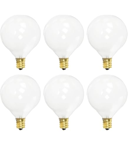 6-Pack Simba LED G14 Globe Bulbs – 5W (40W Equivalent), 4000K Natural White, E12 Base – Indoor/Outdoor