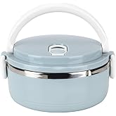Stainless Steel Thermal Insulated Rice Noddles Lunch Box, Portable Blue, Stackable, Food Container