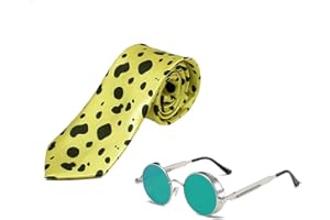 Ealipoi Nanami Tie Anime Jjk Kento Nanami Glasses Cosplay Yellow Green Accessories 2PCS