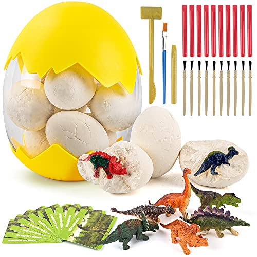 UNIH Dino Eggs Dig Kit, 10 Pack Dinosaur Eggs Toy For 311 Year Olds