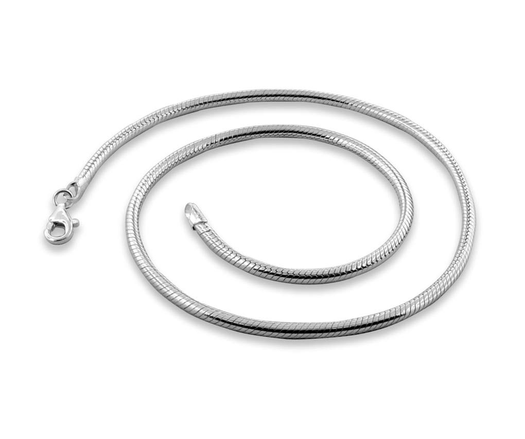 Treasure Bay Italian Heavy 925 Sterling Silver Snake Chain Necklace, For Men and Women Length: 40cm, 46cm, 48cm, 50cm, 52cm, 55cm and 60cm (48)