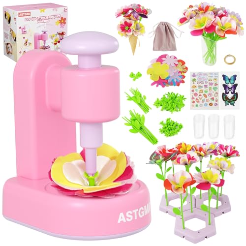 ASTGMI Flower Girls Craft Kit, DIY Flower Press Toys, Toys Gifts Birthday Kids School for 4 5 6 7 8 9 10 Years, Mother's Day Gift, Gift for Girls Christmas
