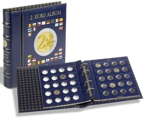 VISTA Coin Album for 2-Euro coins (4 neutral sheets), incl. slipcase, blue by Leuchtturm