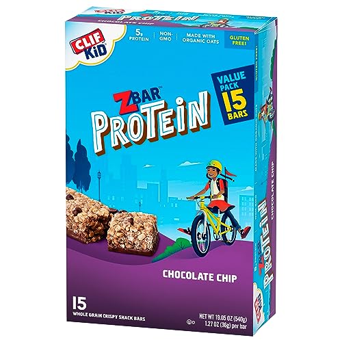 ZBAR PROTEIN – CHOCOLATE CHIP – CRISPY SNACK BARS – MADE WITH ORGANIC OATS – NON-GMO – 5G PROTEIN – GLUTEN FREE PROTEIN BARS (15 PACK)