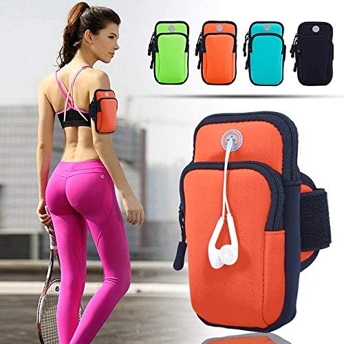 Elastic Running Armband for iPhone X iPhone 8/8 Plus iPhone 7/7 Plus 6/6s Plus, Samsung Galaxy Note 5 4 3 Note Edge S5 S6 S11 Edge Plus, Water Resistant, Large Capacity (Orange)