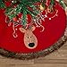 Valery Madelyn 48 inch Luxury Red Gold Christmas Tree Skirt with Reindeer and Faux Fur, Themed with Christmas Ornaments (Not Included)