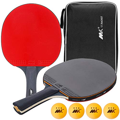Luniquz Table Tennis Paddles Set, Ping Pong Rackets and Balls Includes Carry Case for Indoor Outdoor Play