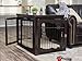 Internet’s Best Decorative Dog Kennel with Pet Bed – Double Door – Wooden Wire Dog House – Large Indoor Pet Crate Side Table – Espressothumb 2