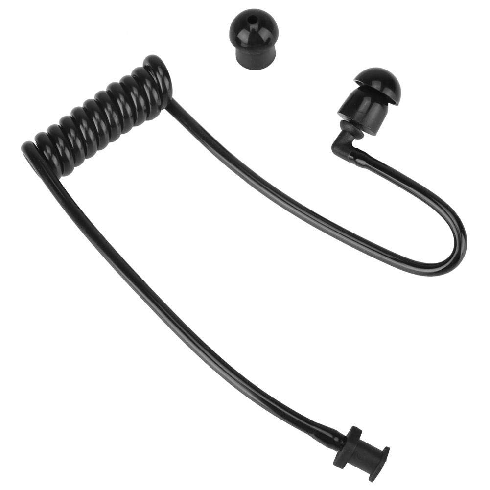 Acoustic Tube Earpiece Coil Tubes Replacement with Earbuds, Replaceable Covert Acoustic Air Tube for Two-Way Radio Audio Kits, Headset Headphone Air Single Channel for Walkie Talkie (Black)