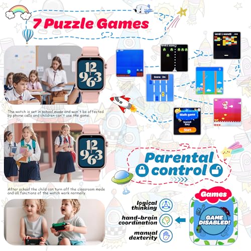 pmstuy 4G Smartwatch Children GPS Phone Watch Smartwatch Children WiFi Video Calling SOS Voice Chat Alarm Clock Games Waterproof Child Mobile Phone Gifts for Girl and Boy