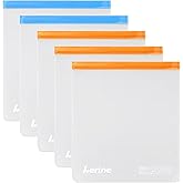 Lerine Reusable 2 Gallon Freezer Bags Dishwasher Safe, Reusable Freezer Bags 2 Gallon 13"x15.6", Leakproof BPA Free Food Storage Bags for Marinate Meats, Vegetables (Multicolor, 2Gallon)