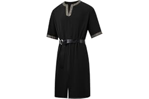 Runcati Mens Medieval Pirate Costume Tunic Renaissance Knight Warrior Viking LARP Halloween Tops