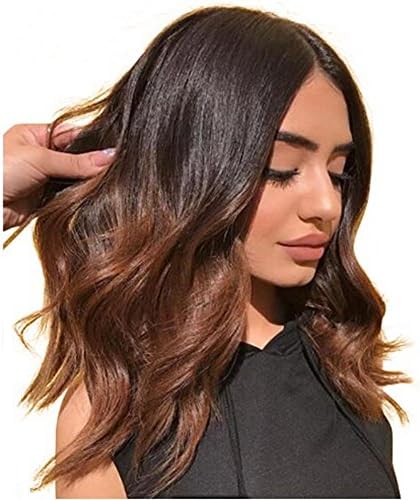 Short Body Wave Wig Ombre 1B/30 Brazilian Remy Human Hair 360 Lace Frontal Wigs For Women With Baby Hair 150% Density Human Hair Wigs For Black Women. (12inch, 360 Lace Wig)