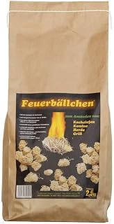 Feuerbällchen - Kaminanzünder, Feueranzünder, Feuerbällchen (Anzünder ökologisch, aus Naturprodukten - Wachs, Naturholz; Nässe unempfindlich; Brenndauer ca. 10 min) 2,5 kg Naturholz