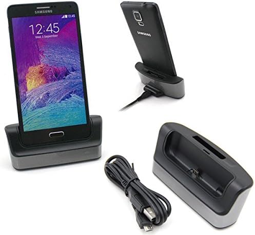 Sfmn Dual Sync Battery Charger Dock Cradle Charge Charging Stand Compatible with/Replacement for Samsung Galaxy Note 4 N910 N910V (Note 4)