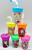 6 Ever After High Stickers Birthday Sipper Cups with lids Party Favor Cups