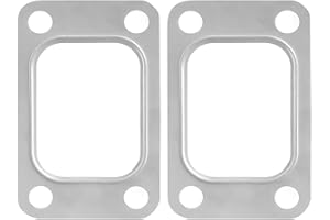 Dogary 2 PCS T3 Turbo Flange Gasket, 4-bolt Metal Turbine Inlet Manifold Gasket, Automotive Replacement Parts, Suitable for T3 T34 T35 GT35 Turbochargers (Silver)