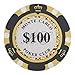Brybelly Monte Carlo Premium Poker Chips (50-Pack) Heavyweight 14-Gram Clay Composite ($100 Black)