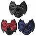 maxgoods 3Pcs Women Hair Clip Hair Bun Cover Barrettes Net Snood Hairnet Lace Bow Bowknot Decor French Hair Clip,Black & Blue & Red
