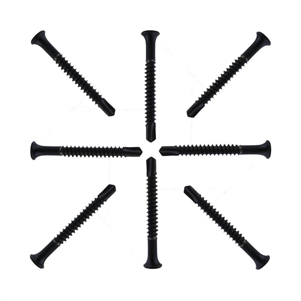 Loboo Idea Cylinder Puller Screws/Socket Hexagonal Dovetail Screw Self-tapping and Self-drilling Screw Drill Tail, 10 Pieces/Pack (Cylinder puller screws 4.8mm, Black（10pcs/pack）)