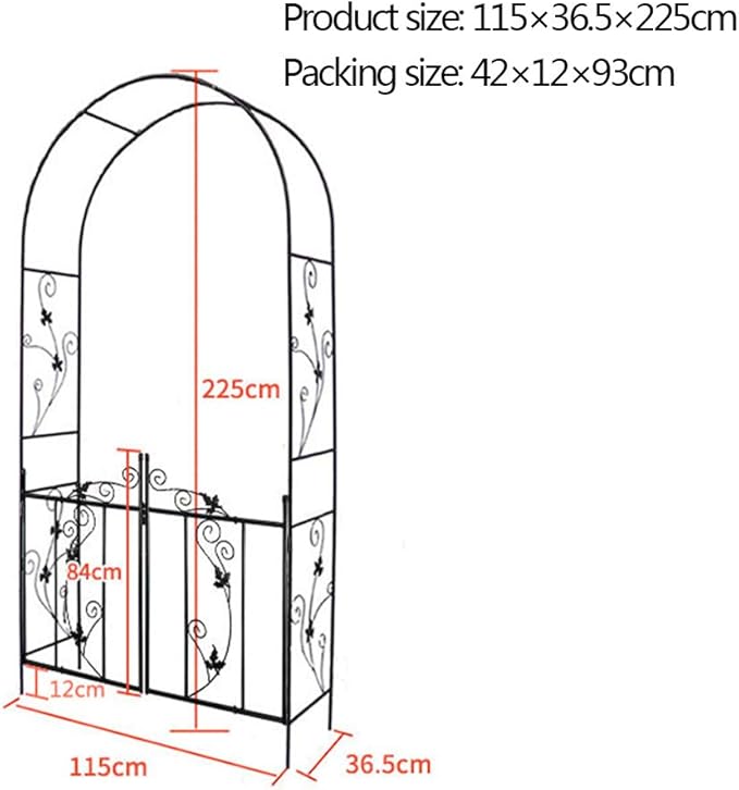 Amazon Com Garden Steel Garden Arch With Gate 45in Long X 5in Hige Garden Arbor For Various Climbing Plant Outdoor Garden Lawn Backyard Garden Outdoor