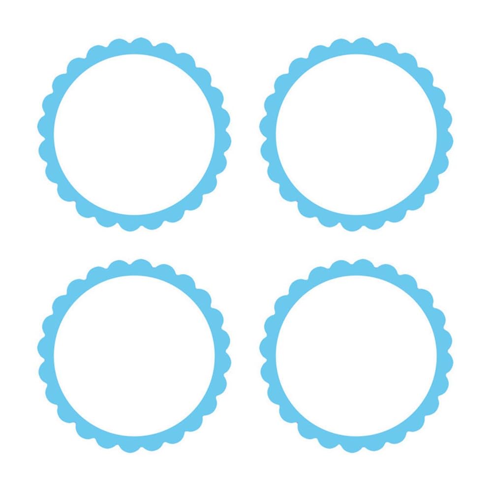 Amscan Candy Buffet Scalloped Labels, Caribbean Blue