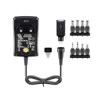 Universal Netzteil 1500mA 3V / 4,5V / 5V / 6V / 7,5V / 9V / 12V inkl. 8 Adapterstecker plus USB