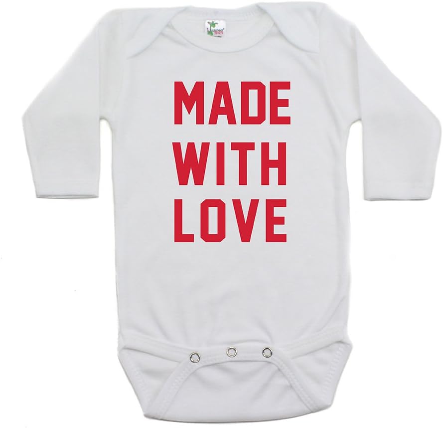Valentine's Day Made With Love Long Sleeve Infant Bodysuit