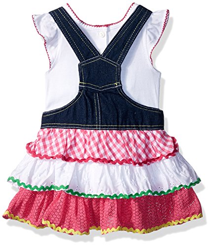 Nannette Baby Girls 2 Piece Short Sleeve Tee and Jumper Outfit Set, Pink, 12M