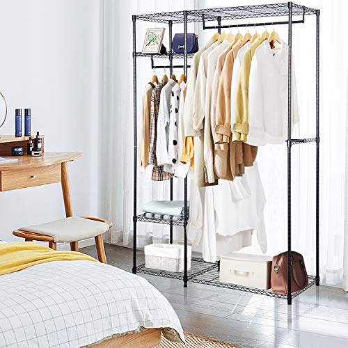 Tangkula Garment Rack Clothing Rack, Heavy Duty Free Standing Closet